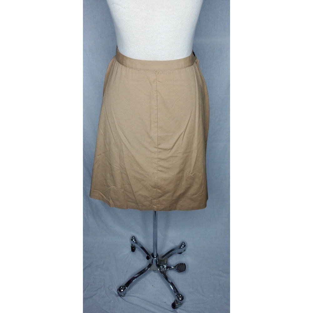 Vintage 1960s Khaki Koretron Skirt Koret Of California A Line Size Medium Mod